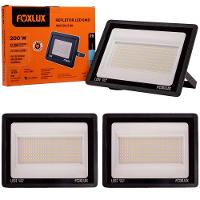 Kit 3 Refletor Led 200w Bivolt Luz Branca Ip65 Foxlux - 1