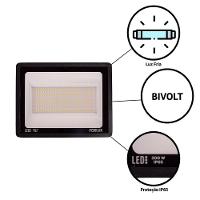 Kit 3 Refletor Led 200w Bivolt Luz Branca Ip65 Foxlux - 7