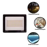 Kit 3 Refletor Led 200w Bivolt Luz Branca Ip65 Foxlux - 8