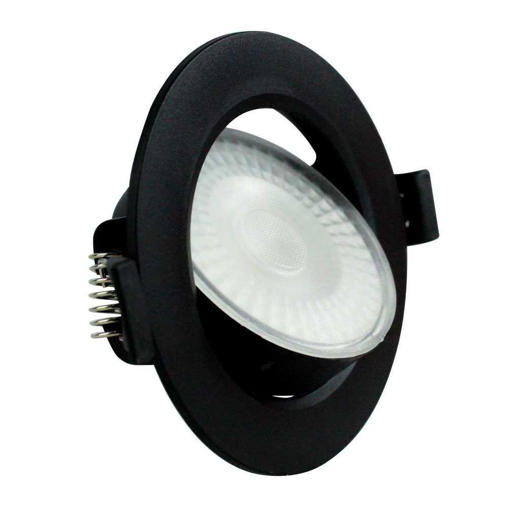 Kit 2 Spot Led 7w Redondo 6500k Preto Bivolt Foxlux - 2