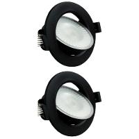 Kit 2 Spot Led 7w Redondo 6500k Preto Bivolt Foxlux - 1