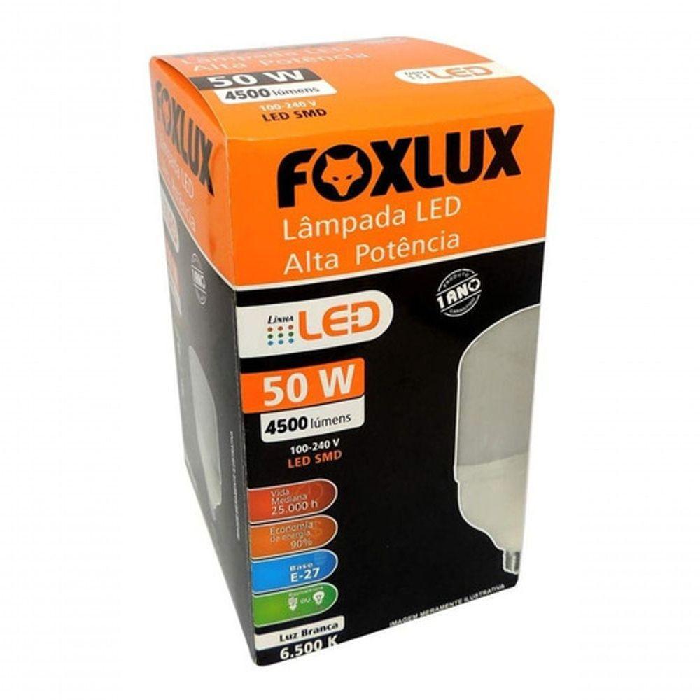 Lampada Led Alta Potência 50w 6500k Bivolt E-27 Foxlux Luz Branco-frio 110v/220v - 1