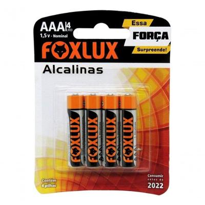 Pilha Alcalina Palito Aaa Com 4 Unid. Foxlux