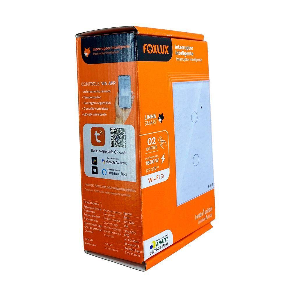 Interruptor Inteligente Wifi 2 Botões Touch Bivolt Foxlux - 4