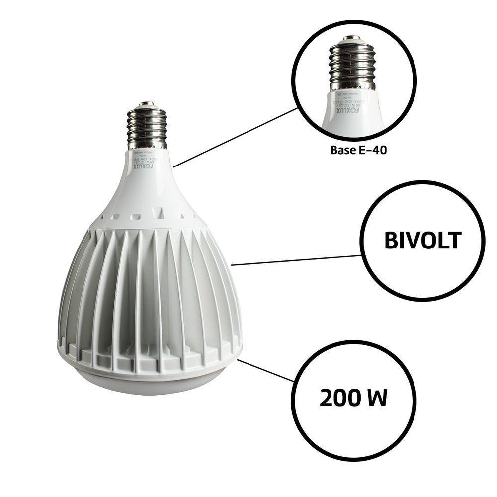 Lampada De Led Alta Potencia 200w 6500k E-40 Bivolt Foxlux - 3