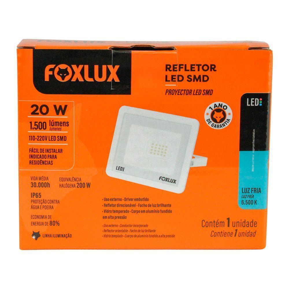 Kit 2 Refletor Led 20w 6500k Branco Bivolt Foxlux - 5