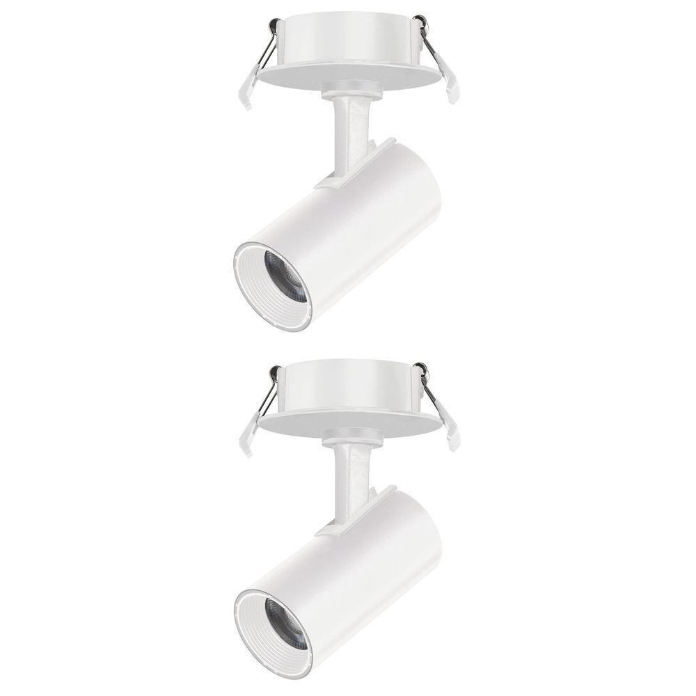 2 Spot Direcionável Embutir 7w Bivolt Branco 6500k Foxlux - 1
