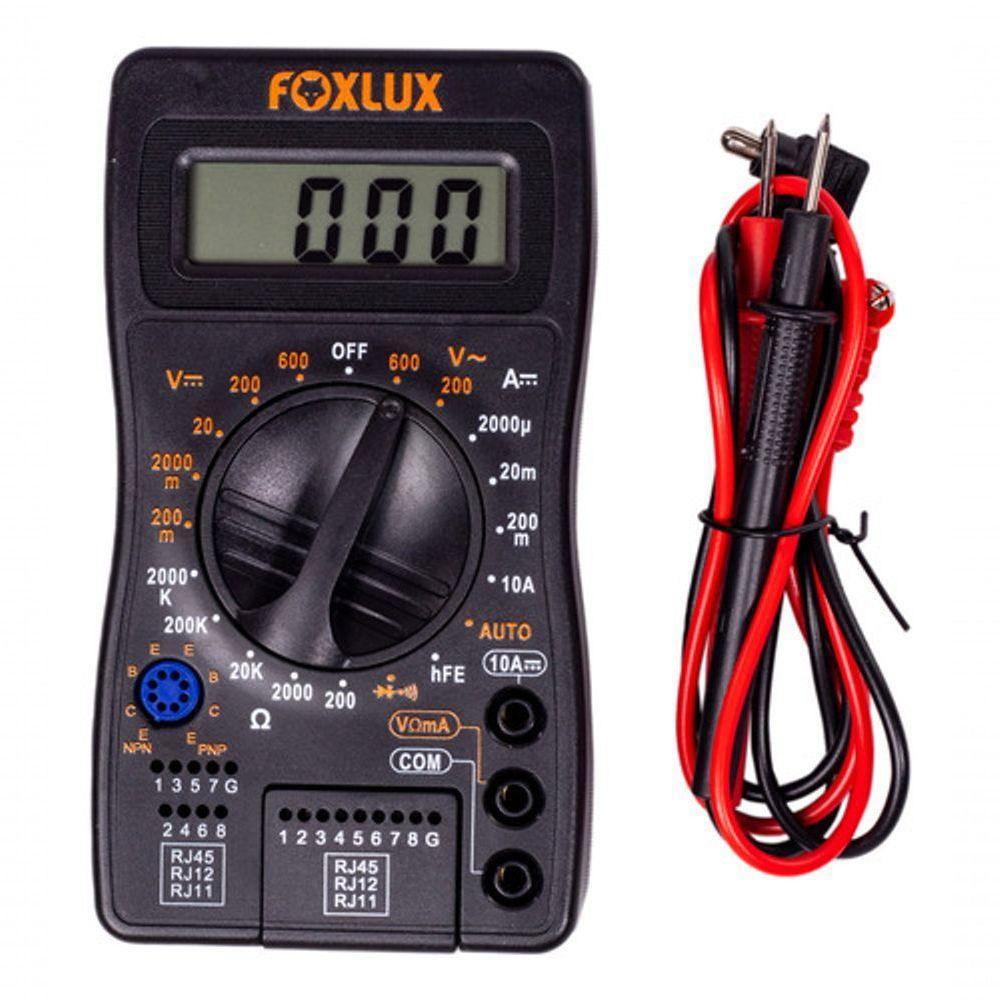 Multímetro Digital Com Testador Para Cabos Rj E Bipe Foxlux - 1