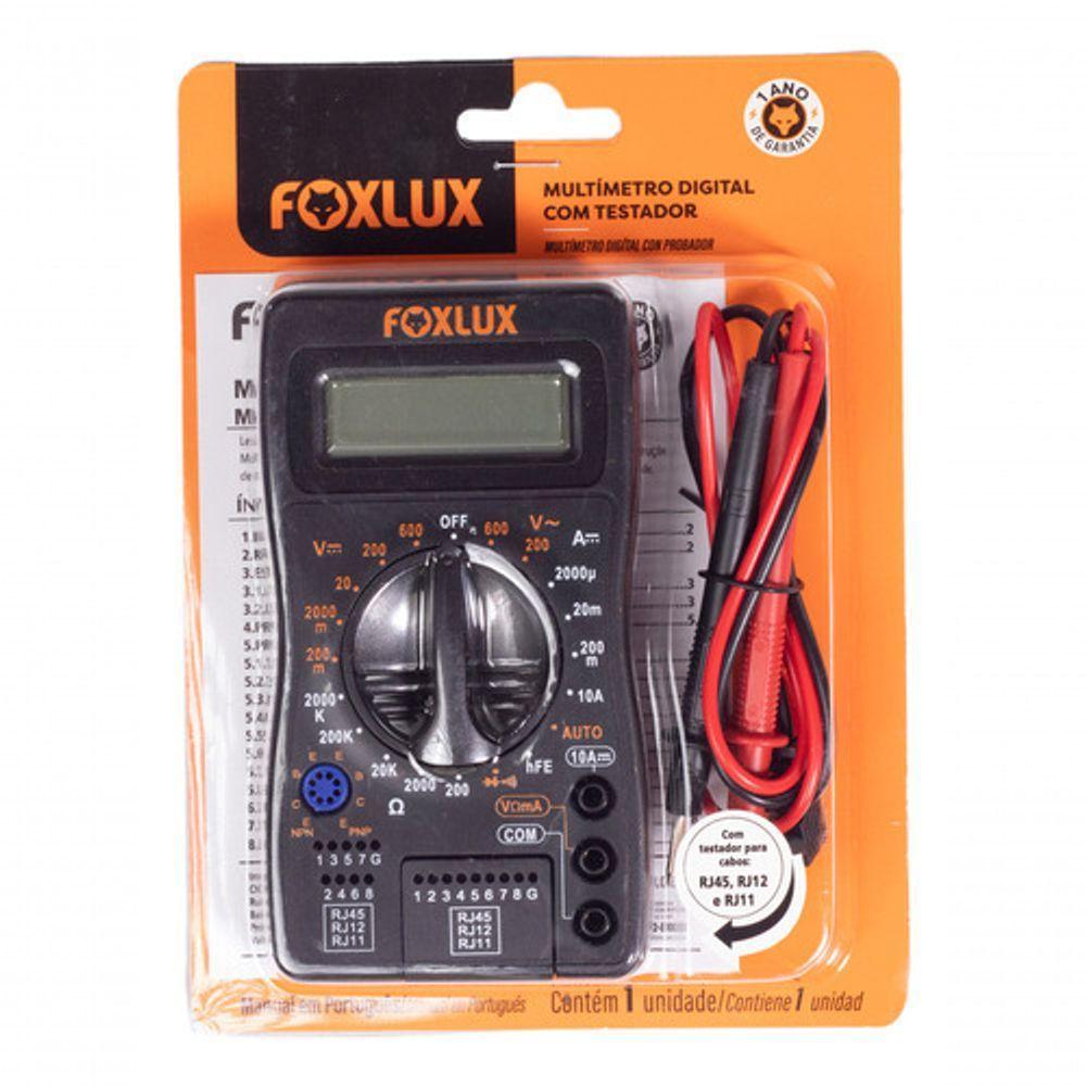 Multímetro Digital Com Testador Para Cabos Rj E Bipe Foxlux - 5