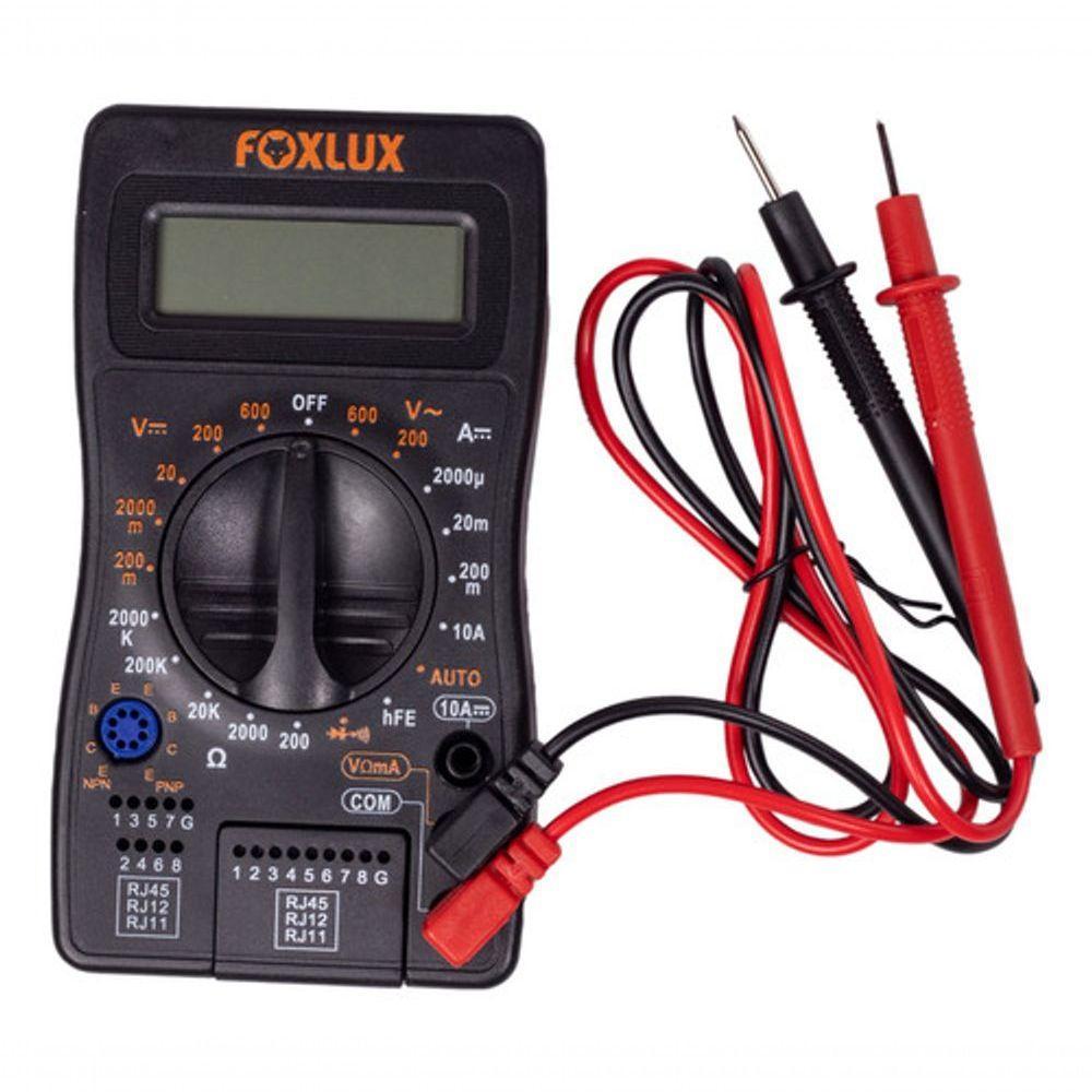 Multímetro Digital Com Testador Para Cabos Rj E Bipe Foxlux - 6