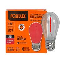Lâmpada Led Filamento Vermelho 1w E-27 127v 4 Peças Foxlux - 3