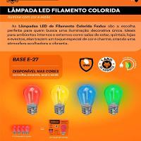 Lâmpada Led Filamento Vermelho 1w E-27 127v 4 Peças Foxlux - 5