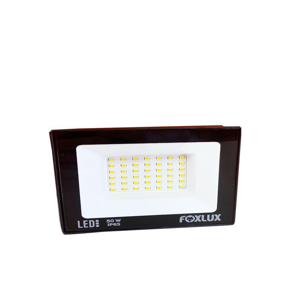 Refletor Led 50w 3000k Preto Bivolt Foxlux - 1