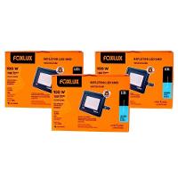 Kit 3 Refletor Led 100w Ip65 6.500k Bivolt Foxlux - 1