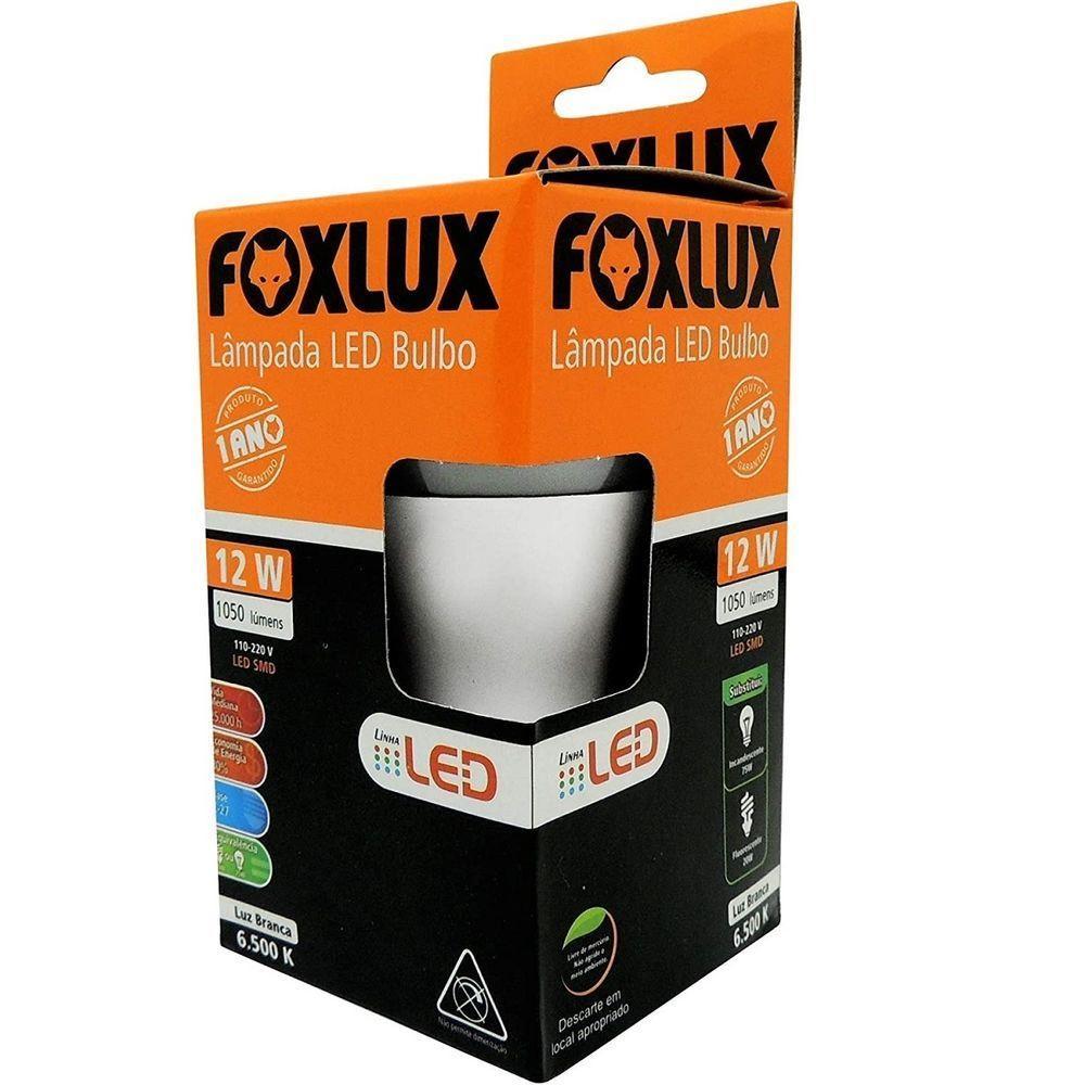 Kit 2 Lâmpada Led Bulbo 12w 6500k Com Base E-27 Bivolt Foxlux - 4