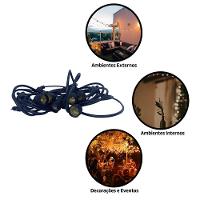 Varal De Luzes 10m Bivolt Com 10 Lâmpadas Amarelas 220v Foxlux - 7