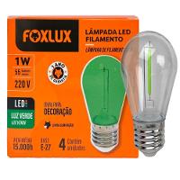Lâmpada Led Filamento Verde 1w E-27 220v 4 Peças Foxlux