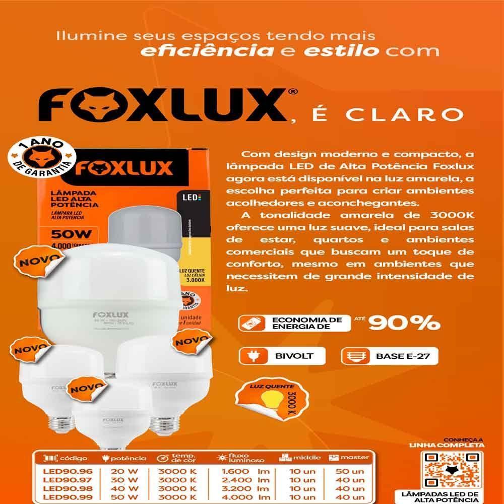 Lâmpada Led Alta Potência 30w 3000k E-27 Bivolt Foxlux - 2