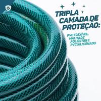 Kit Mangueira De Jardim 20m Trançada Verde Esguicho Famastil - 4