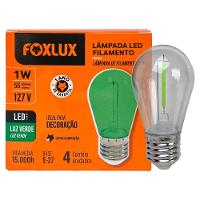 Lâmpada Led Filamento Verde 1w E-27 127v 4 Peças Foxlux - 3