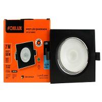 Kit 2 Spot Led 7w Quadrado 6500k Preto Bivolt Foxlux
