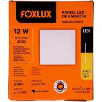 Kit 2 Painel Led Quadrado Embutir 12w 3000k Bivolt Foxlux