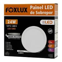 Painel Led 29,5x29,5 Redondo Branco Sobrepor 24w 6500k Foxlux