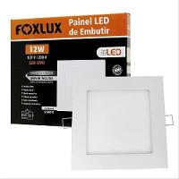Kit 2 Painel Led Quadrado De Embutir 12w 6500k Bivolt Foxlux - 2