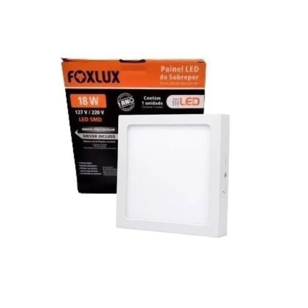 Painel Led 20,5x20,5 Quadrado Branco Sobrepor 18w 3000k Foxlux - 1