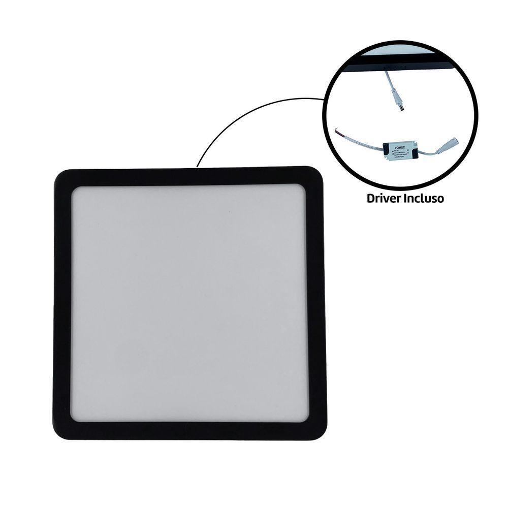 Kit 3 Painel Led 20,4x20,4 Quadrado Preto Sobrepor 18w 6500k Foxlux - 4
