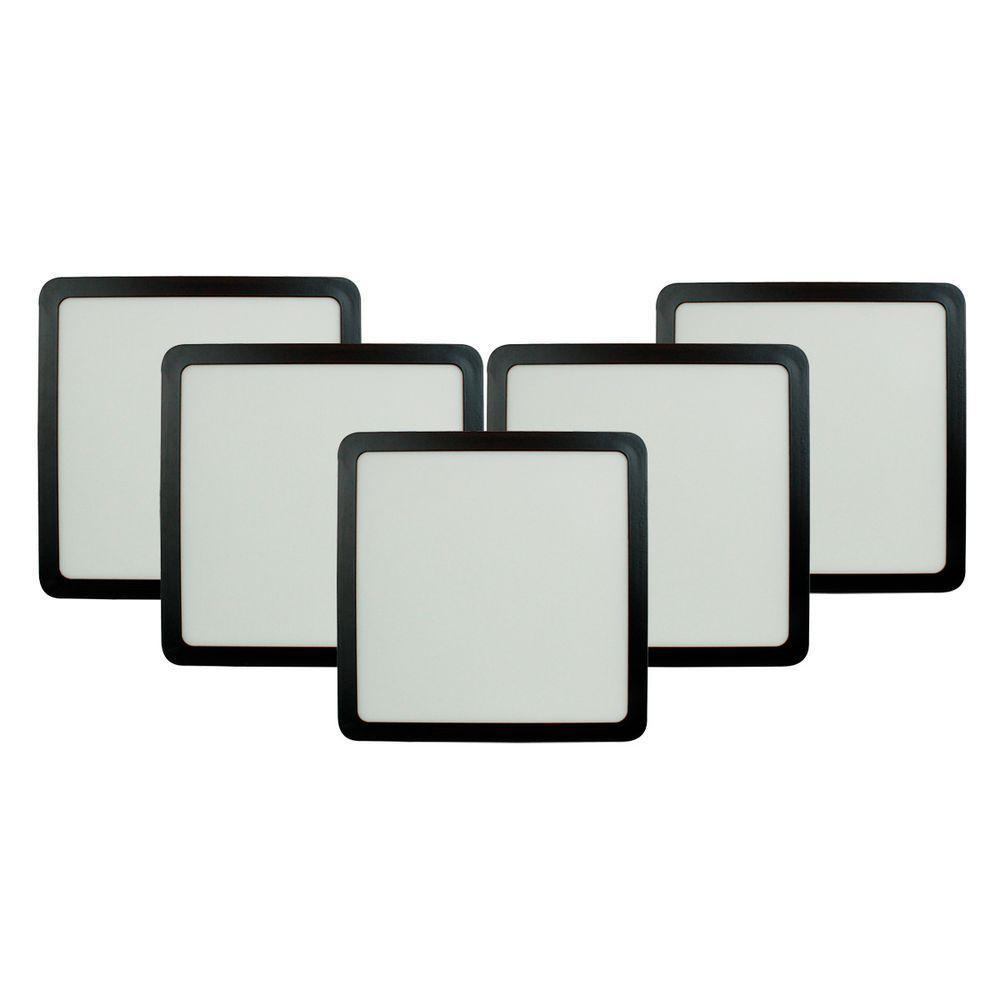 Kit 5 Painel Led 20,4x20,4 Quadrado Preto Sobrepor 18w 6500k Foxlux - 1