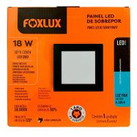 Kit 5 Painel Led 20,4x20,4 Quadrado Preto Sobrepor 18w 6500k Foxlux - 7