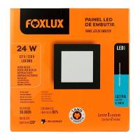 Kit 2 Painel Led 29,3x29,3 Quadrado Preto Embutir 24w 6500k Foxlux - 7