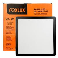Kit 2 Painel Led 27,7x27,7 Quadrado Preto Sobrepor 24w 6500k Foxlux - 3