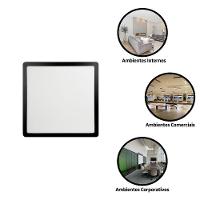 Kit 2 Painel Led 27,7x27,7 Quadrado Preto Sobrepor 24w 6500k Foxlux - 6