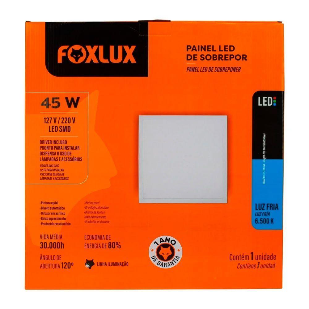 Kit 2 Painel Led 60x60 Quadrado Branco Sobrepor 45w 6500k Foxlux - 2