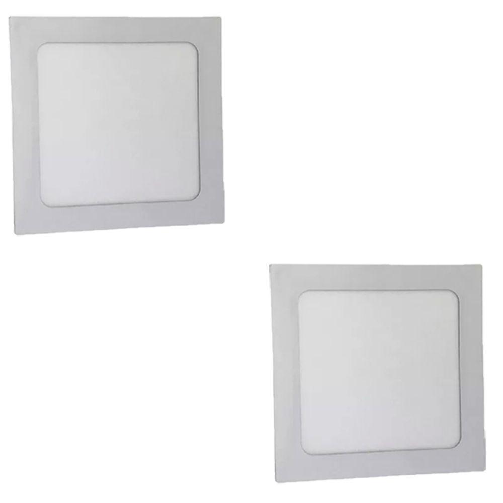 Kit 2 Painel Led Quadrado Embutir 12w 4000k Bivolt Foxlux - 1