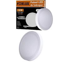 Kit 2 Painel Led 17x17 Redondo Branco Sobrepor 12w 6500k Foxlux - 1