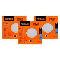 Kit 3 Painel Led 29,4x29,4 Redonda Branco Embutir 24w 6500k Foxlux - 1