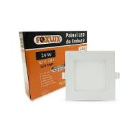 Kit 5 Painel Led 30,3x30,3 Quadrado Branco Embutir 24w 3000k Foxlux - 2