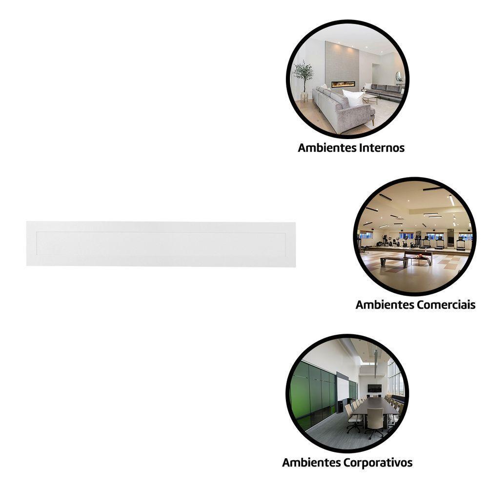 Kit 2 Painel Led 60x10 Retangular Branco Embutir 18w 4000k Foxlux - 6