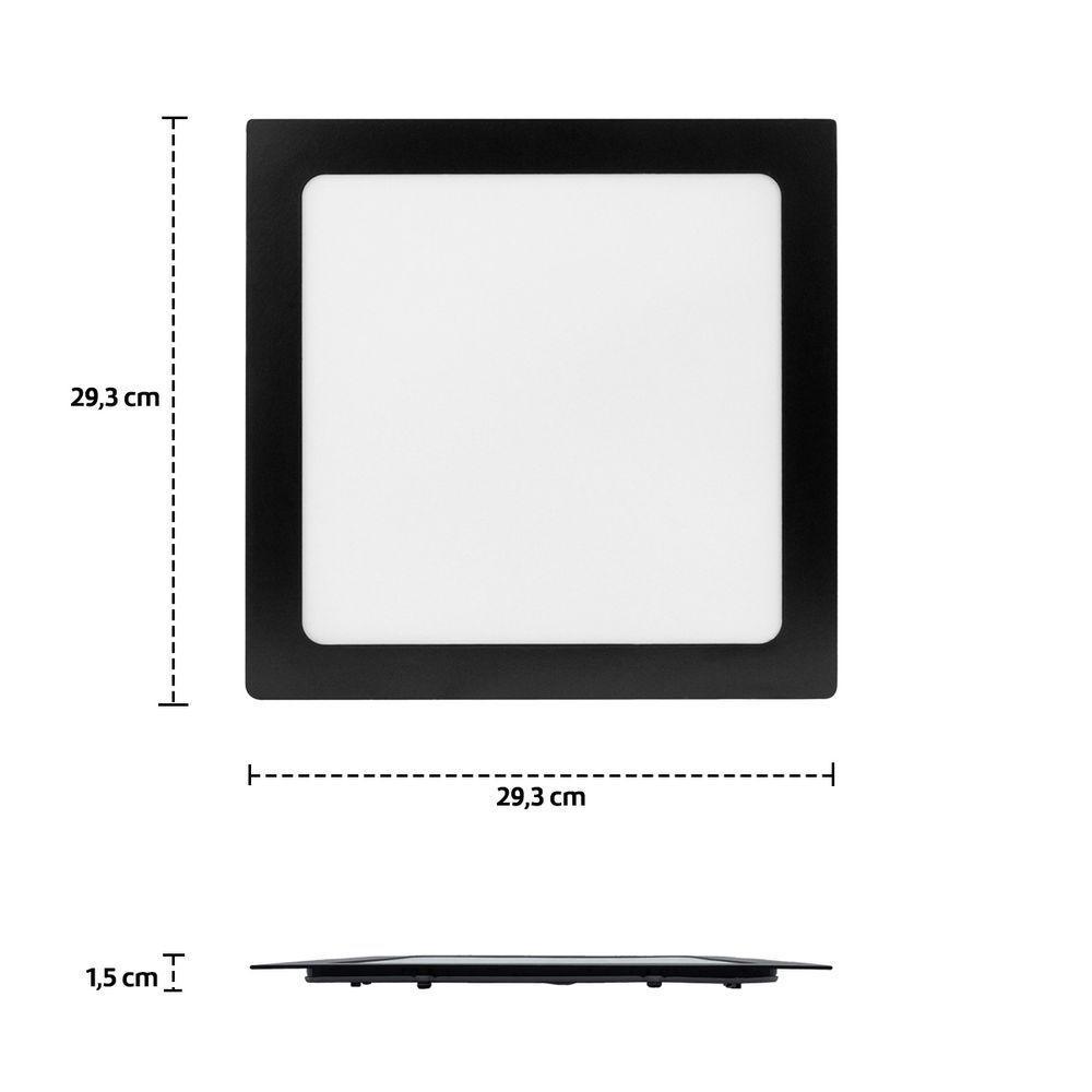 Kit 10 Painel Led 29,3x29,3 Quadrado Preto Sobrepor 24w 6500k Foxlux - 5