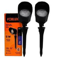 Kit 2 Espeto Led Para Jardim 5w Azul Bivolt Foxlux - 1