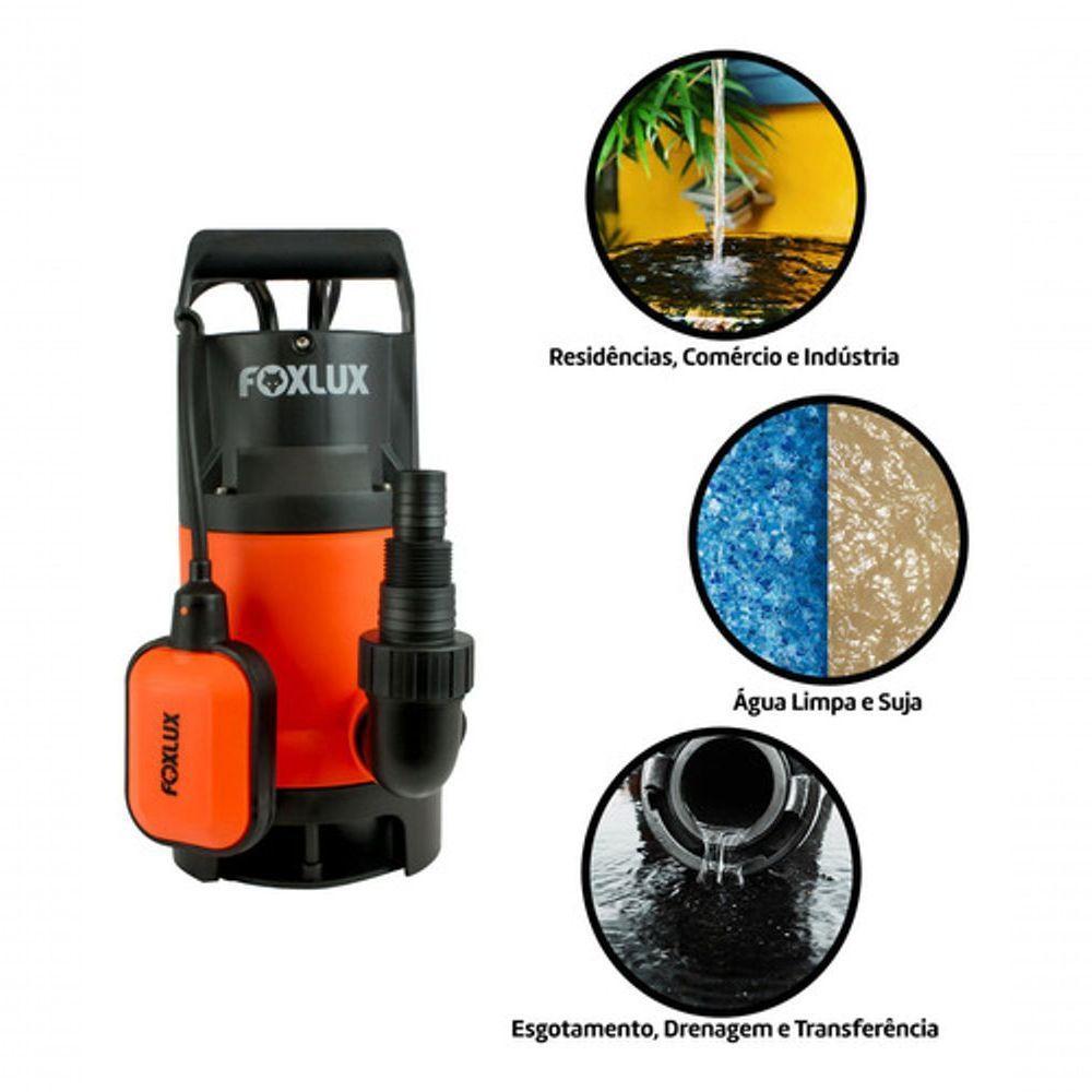 Bomba D'água Submersível 1cv 750w 127v Foxlux - 3