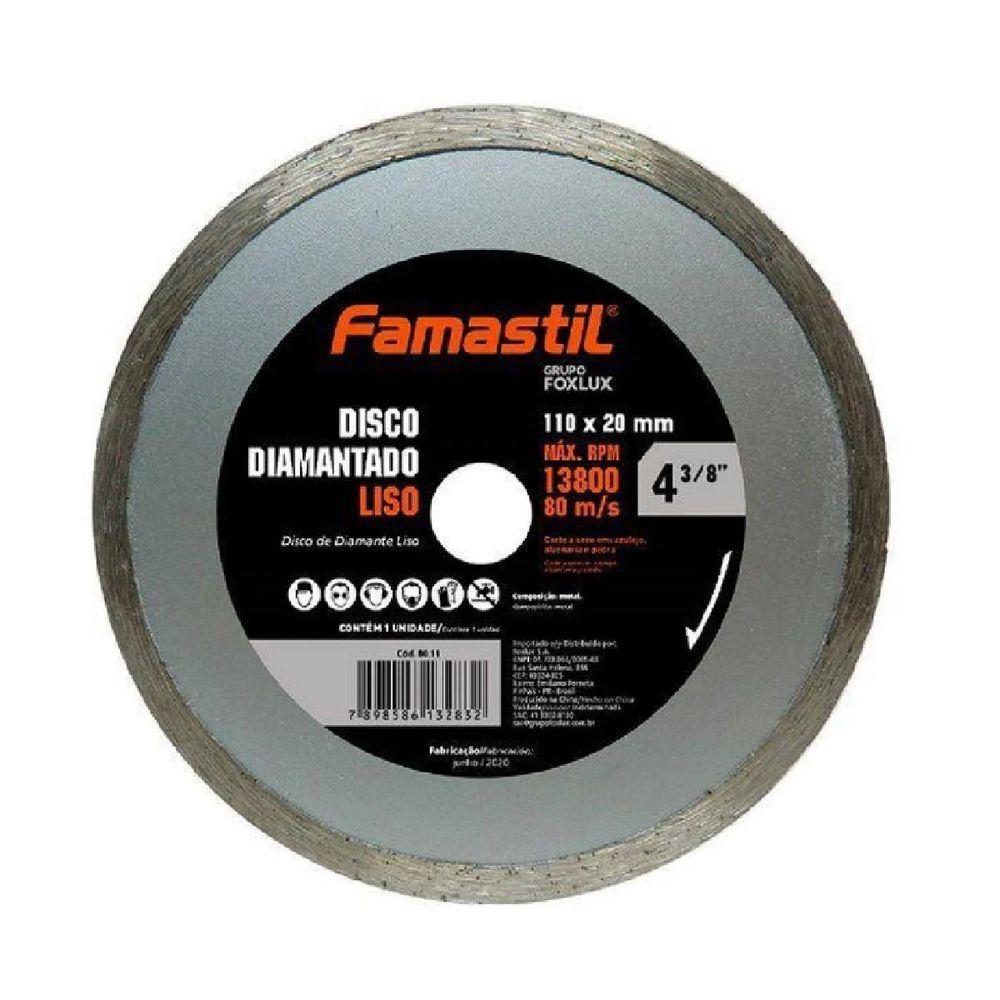 Disco Diamantado Liso 4 3/8 Polegadas 110 X 20 Mm Famastil - 1