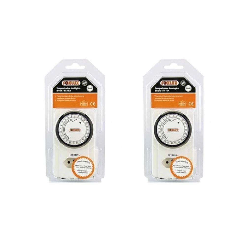 Kit 2 Timer Temporizador Programador Analógico Bivolt Foxlux - 1