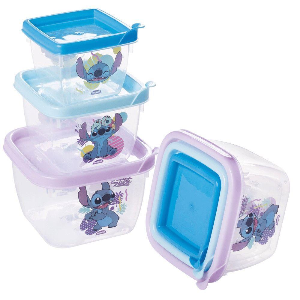 Conjunto 3 Potes Plásticos Stitch - Plasutil - 3