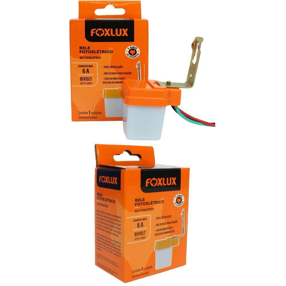 Kit 2 Relé Fotoelétrico Cinza Com Base Bivolt 6a Foxlux - 1