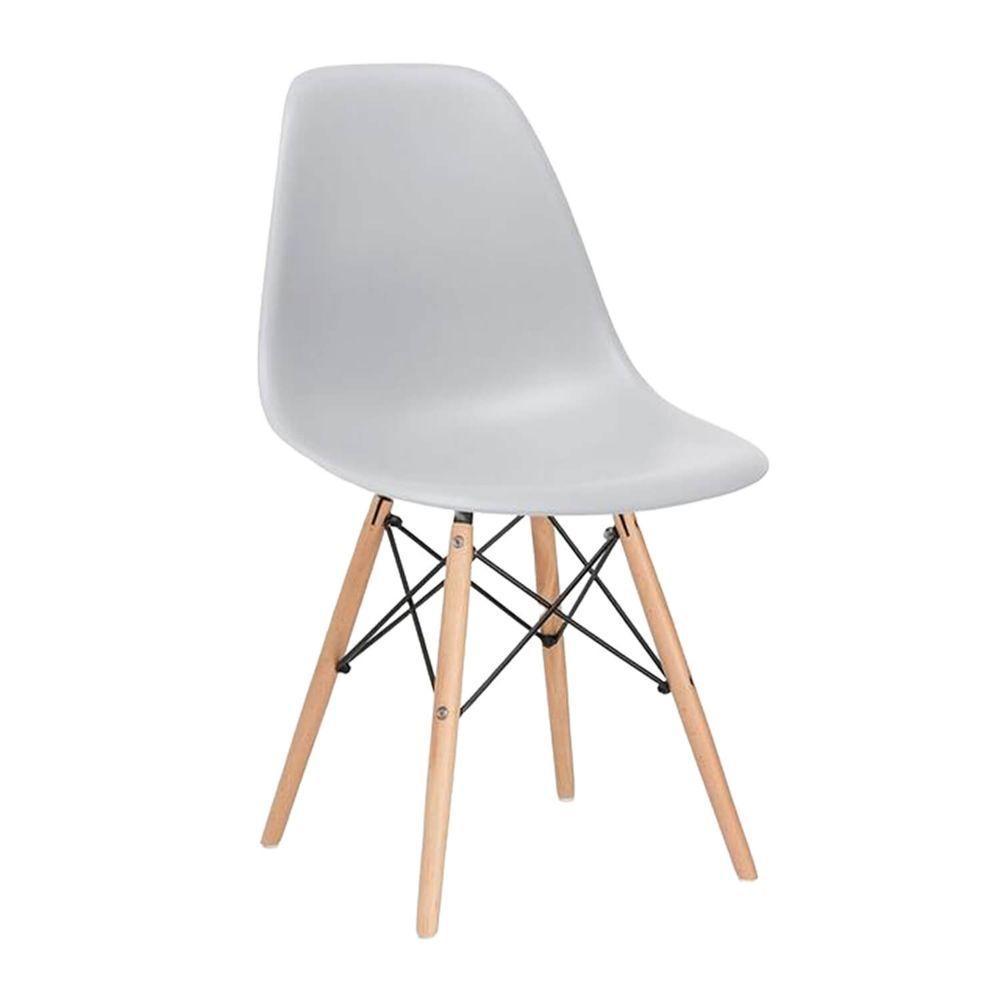 Conjunto Mesa Eames Preta 120cm + 4 Cadeiras Cinza - 2