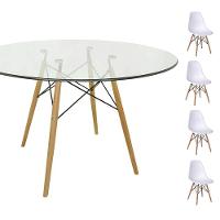 Conjunto Mesa Eames 90cm + 4 Cadeiras Branca - 1